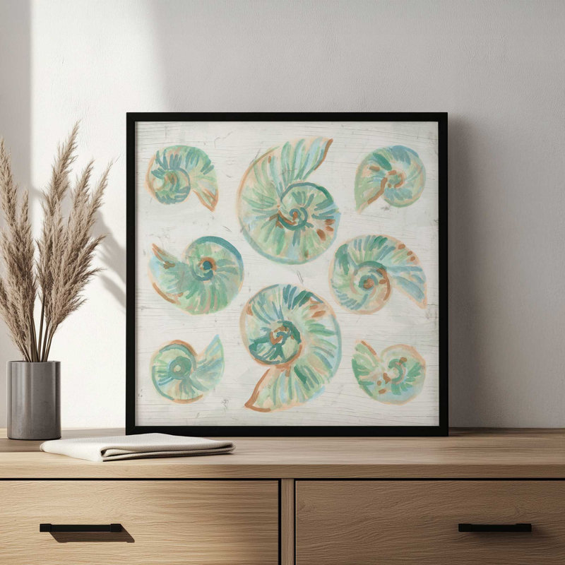 Reproduction d'art «Saltwashed Shells IV» par June Erica Vess, H 20 po x l 20 po, Argent argent