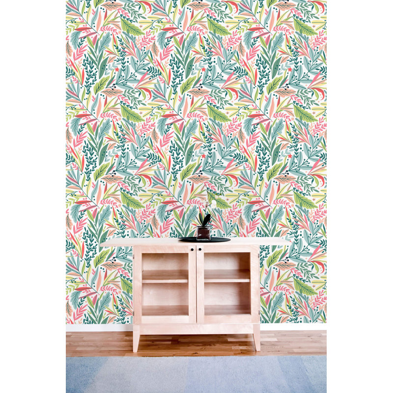 Rouleau de papier peint adhésif Quinter Leaves, L 10,42 pi x l 25 po