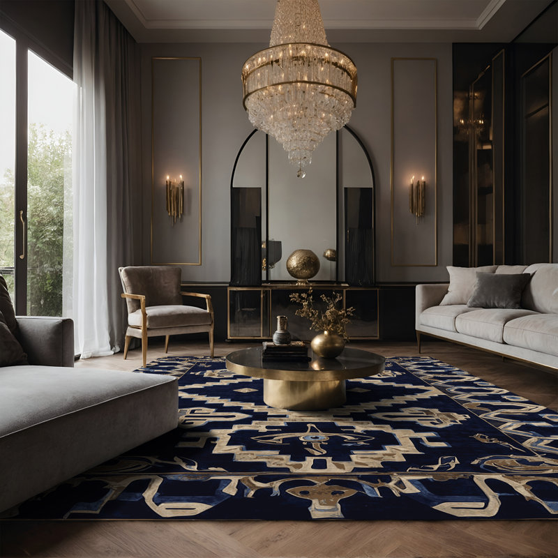 Tapis gris soyeux et moelleux, Rectangulaire 3 pi x 5 pi