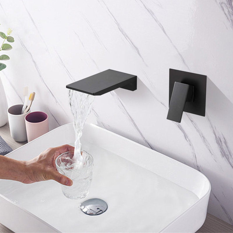 Wall Mounted Optional Single-handle Bathroom Faucet, Matte Black