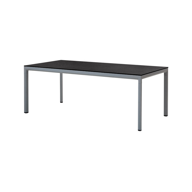 Drop Outdoor Dining Table, 39.4" W x 78.8" L x 29" H, Light Gray, Fossil Black