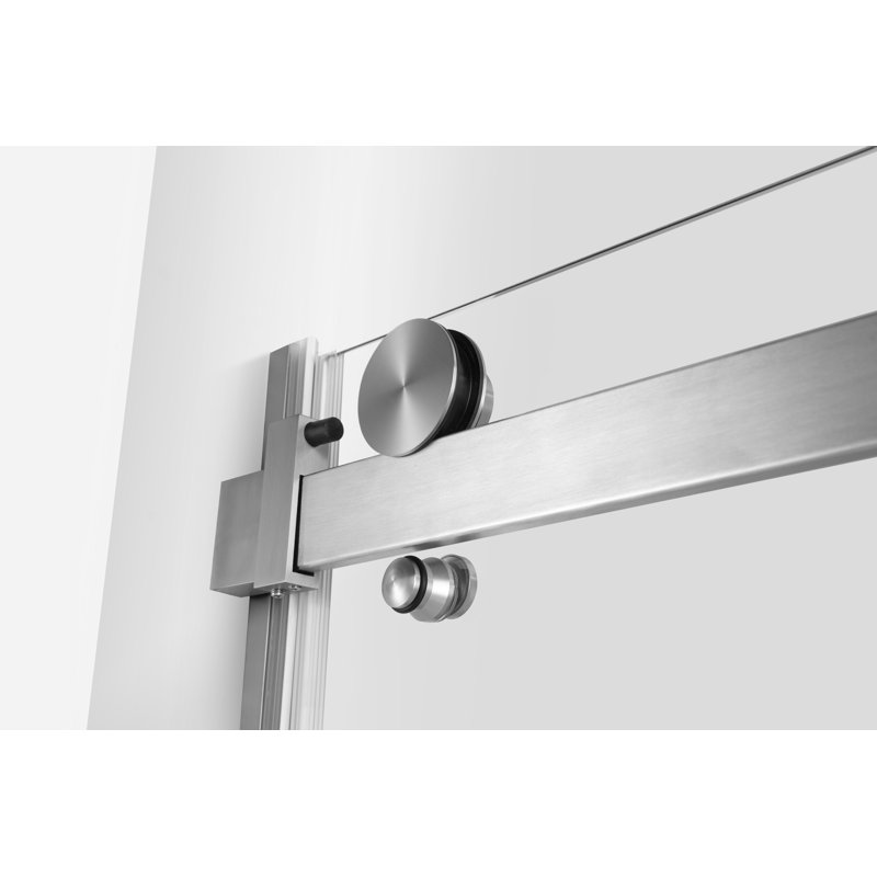 Frameless Sliding Shower Door 60" x 78", Chromed Finish, Reversible, 5/16" SGCC Tempered Clear Glass, Shatter-Resistant, Stainless Steel Hardware CONDRIS ELO