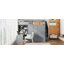 Lit mezzanine double avec garde-robe, bureau et tablettes-1783860172