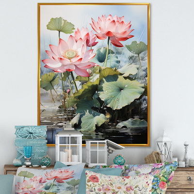 " Pink Green Buddhist Art Lotus Pond " Color Photography Print