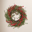 22" Farmhouse Artificial Foliage Grapevine Berry Fall Winter Front Door Wreath For Christmas