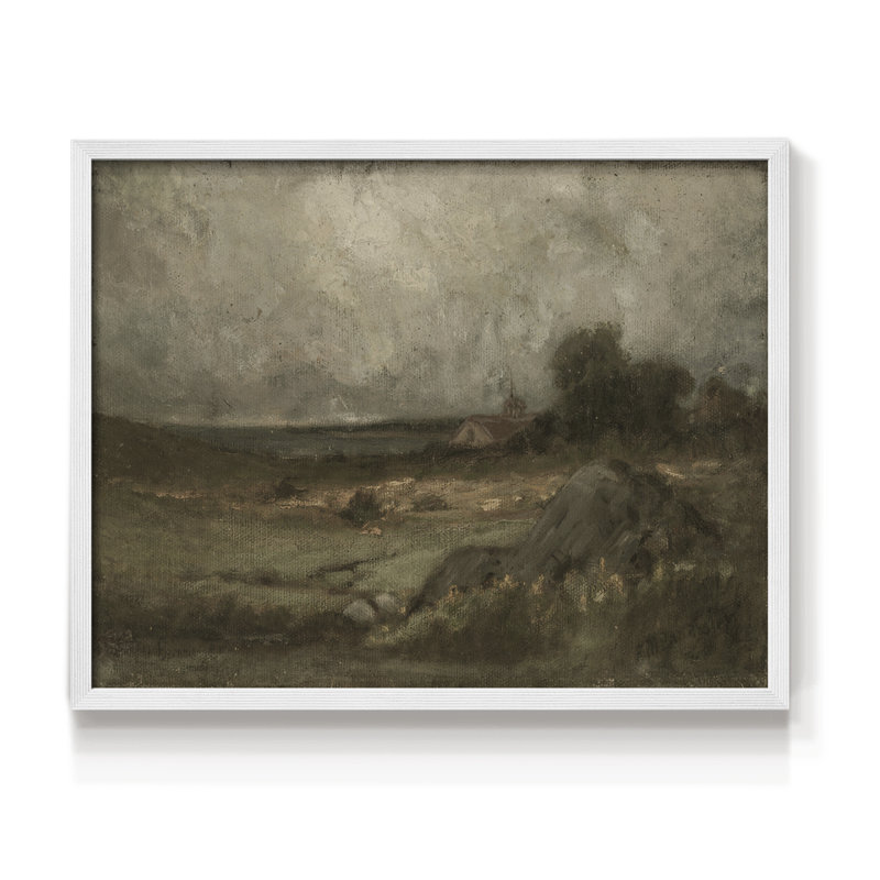 Paysages rétro-DCCxxiv-impression encadrée - réversible, H 22 po x l 28 po, Blanc