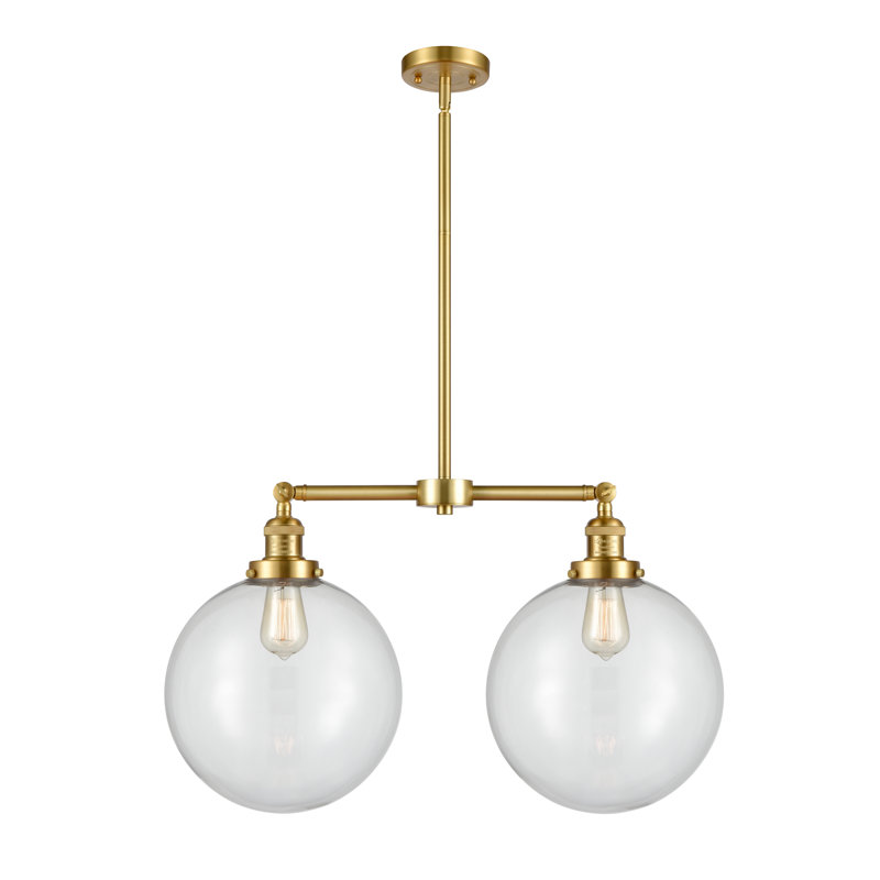 Oliver 2 - Light Kitchen Island Pendant, Clear, Satin Gold