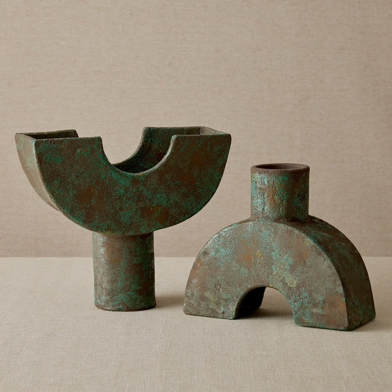 Stoneware Table Vase, Green