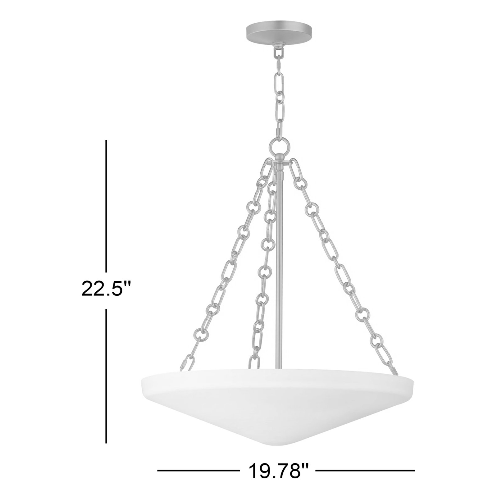 Laroche Steel Dimmable Pendant, 28" H x 23.5" W x 23.5" D