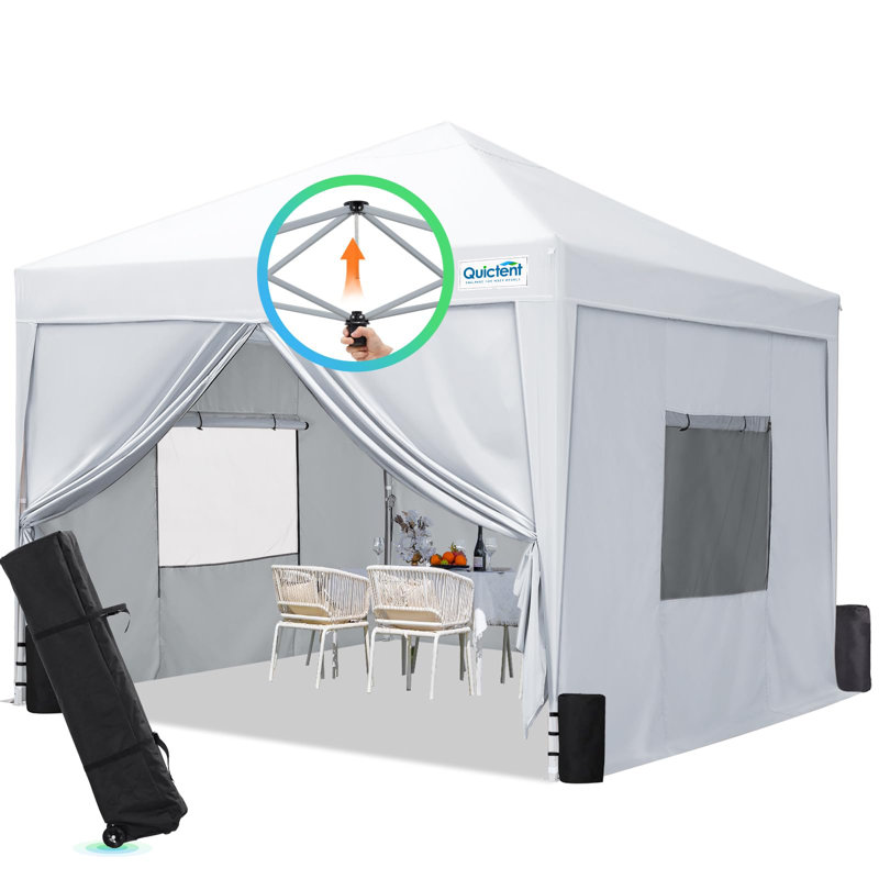 Tente à baldaquin Quoptent 8 'x 8', 8 pi x 8 pi, Blanc