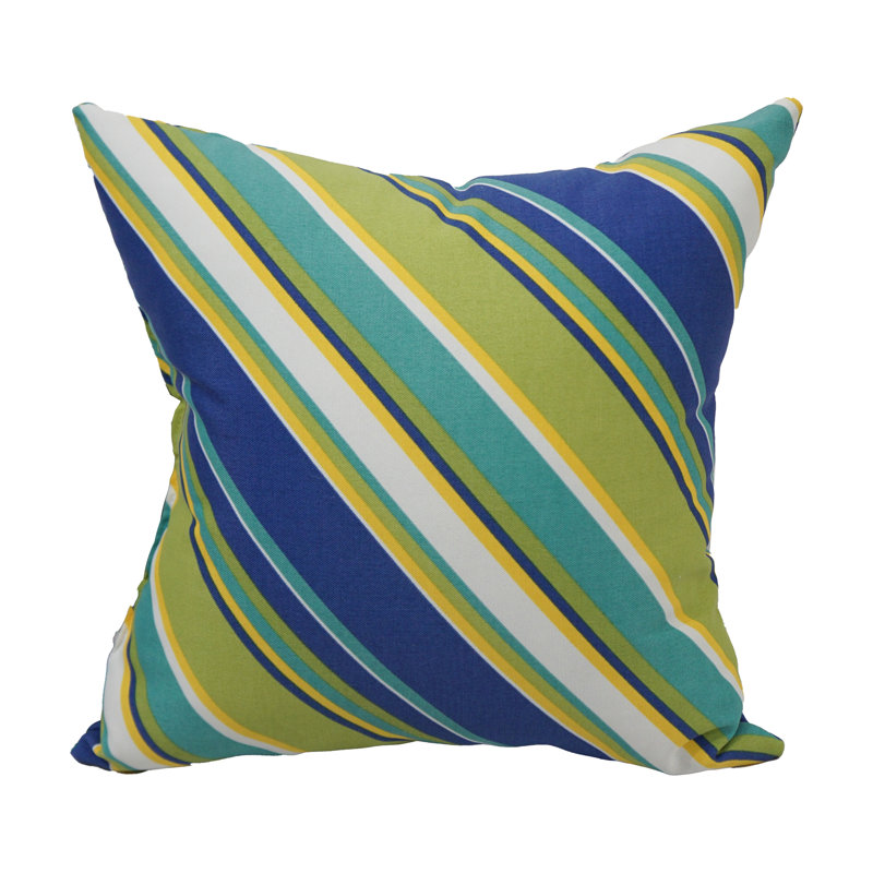 Coussin décoratif rayé intérieur / extérieur de la collection Outdoor Cushion, Bleu soleil Browning