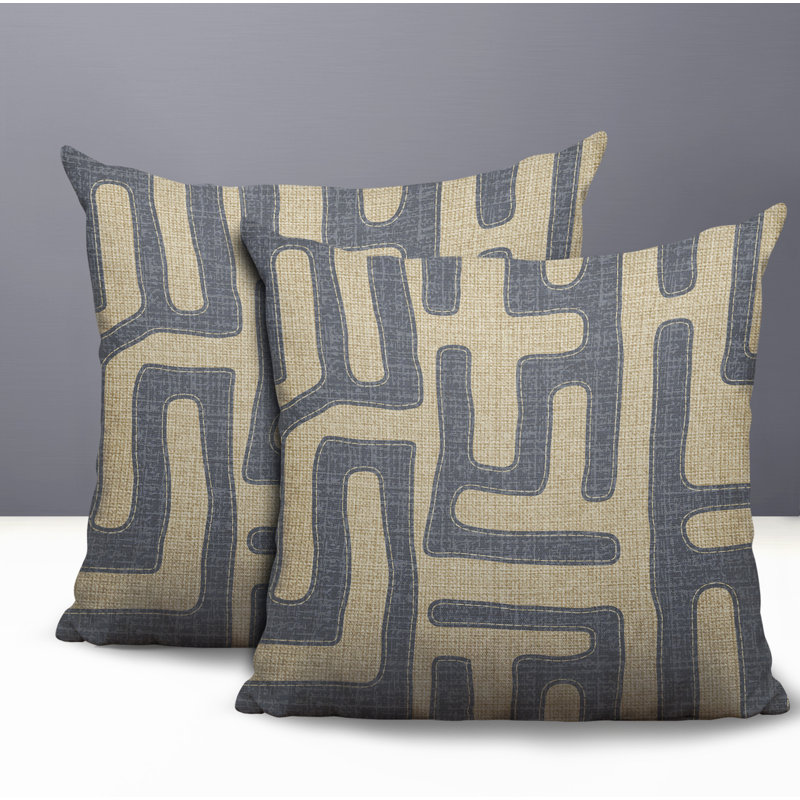 Coussin intérieur / extérieur Tiwa, Gris, 18 x 18