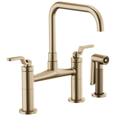 Litze® Bridge Faucet with Square Spout and Side Sprayer