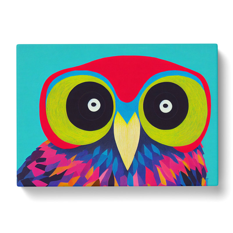 Bold Abstract Owl Vol.1 - Wrapped Canvas, 50cm H x 76cm W x 3cm D