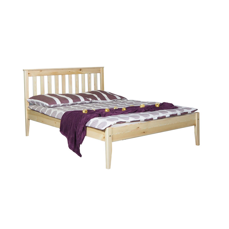 Feliciano Solid Wood Bed, Natural, European Single (90 x 200cm)