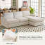 Ensemble de canapé modulaire et de causeuse en L rembourré en velours moderne pour salon-129932777