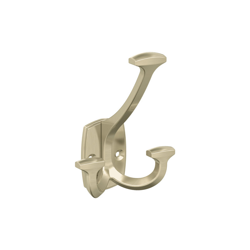 Vicinity Traditional Triple Prong Decorative Wall Hook, Golden Champagne