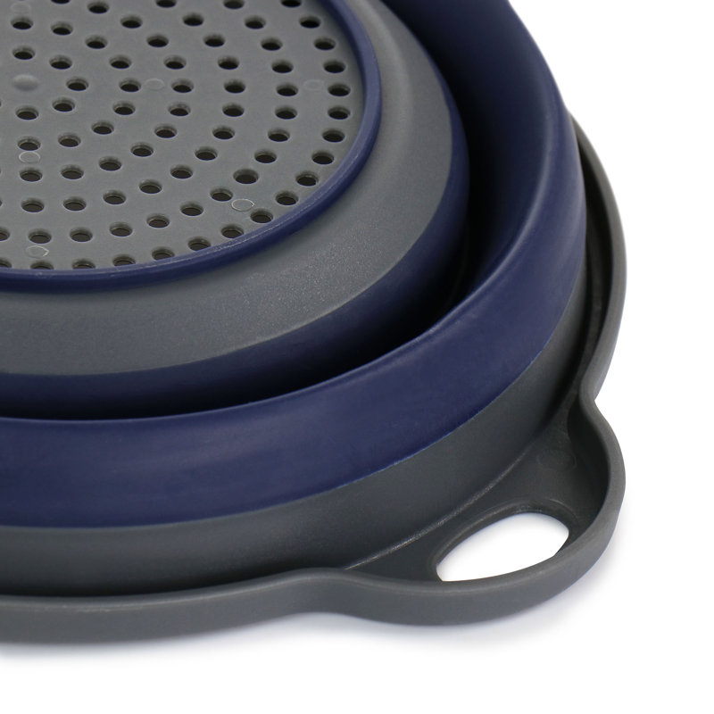 Oster Bluemarine Collapsible Polypropylene Colander With Handle In Navy
