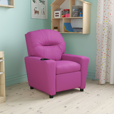 Contemporary Kids Recliner with Cup Holder