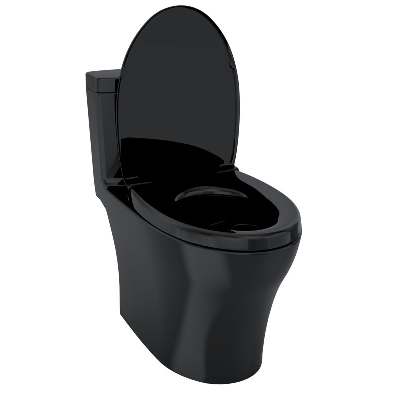 Toilette simple TOTO® Aquia® IV à double chasse allongée 1,28 et 0,9 GPF, WASHLET® +, ébène