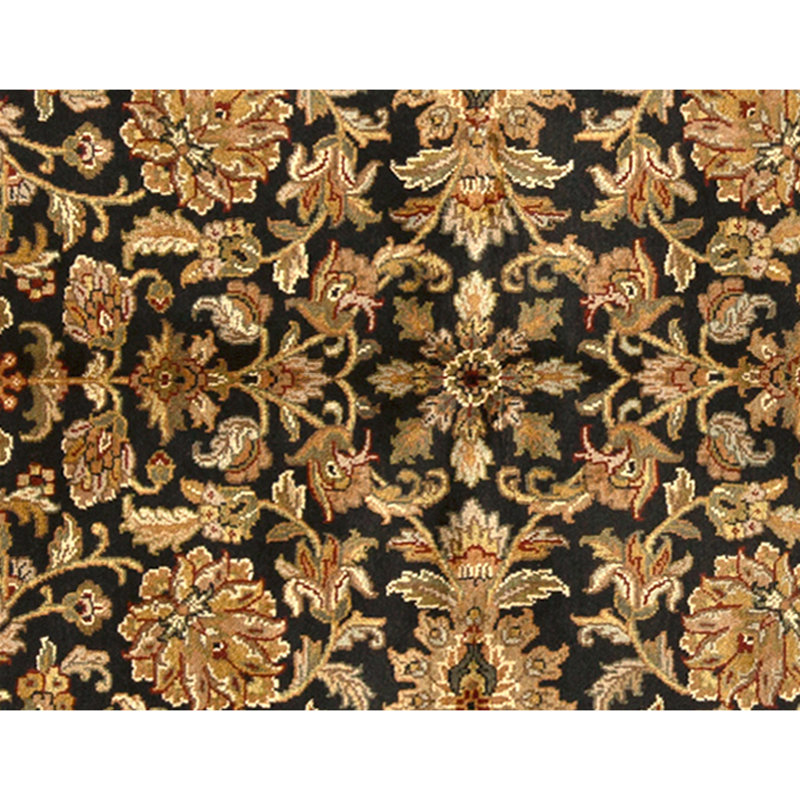 Hand Knotted Wool Oriental Area Rug in Black And Red