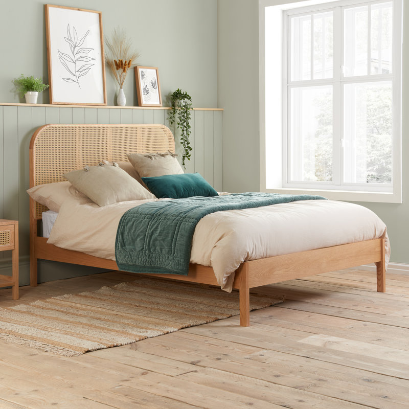 Adeoye RATTAN BED, Double (4'6), Oak