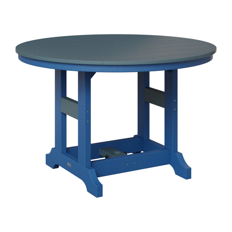 Garden Classic Outdoor Round Bar Table, Slate, Pacific Blue