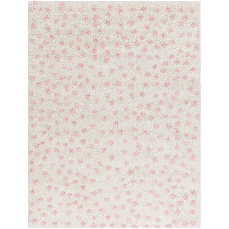 Tapis à poils longs Harrisonburg, Rectangle 7 pi 10 po x 10 pi, Beige / Rose