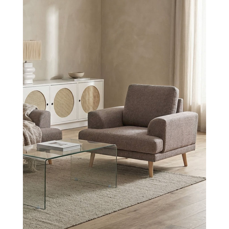 Taris Upholstered Fabric Armchair, Brown