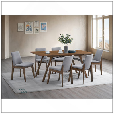 Ensemble de salle à manger 7 pièces noyer et gris clair