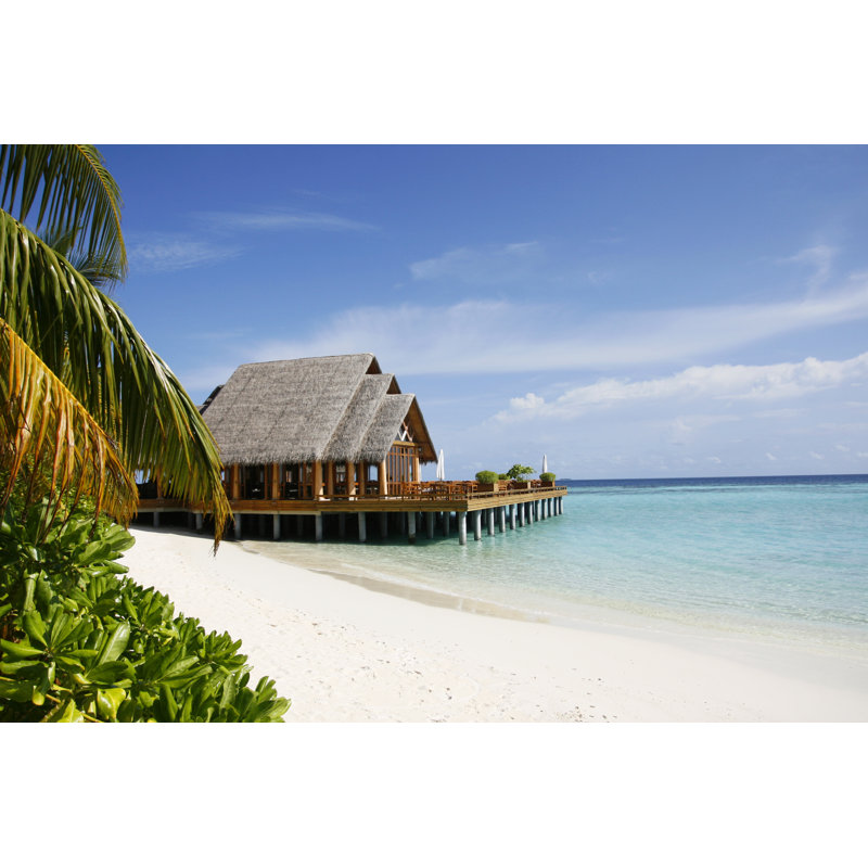Tropical Beach Villa - Wrapped Canvas Print, 20cm H x 30cm W x 3.8cm D