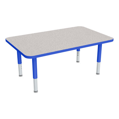 Adjustable Height Rectangular Preschool Classroom Activity Table with Casters