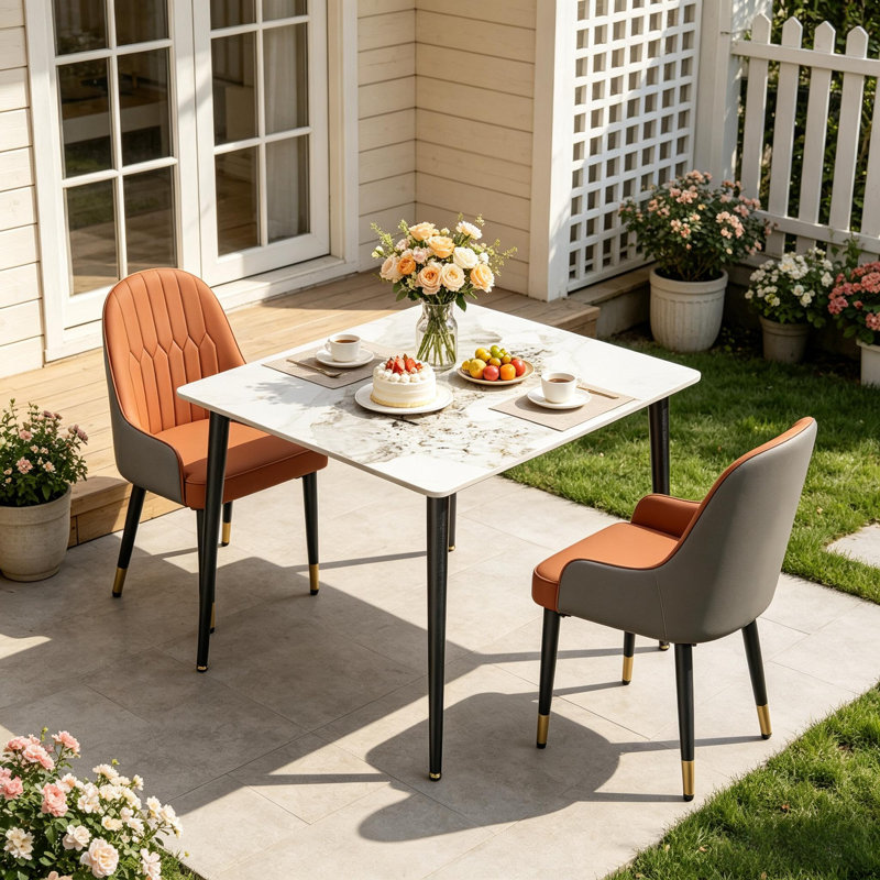 Dining Set, Cold Jadeite, Orange/Grey