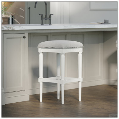 Tabouret de bar carré 31 po, blanc, 1 pièce
