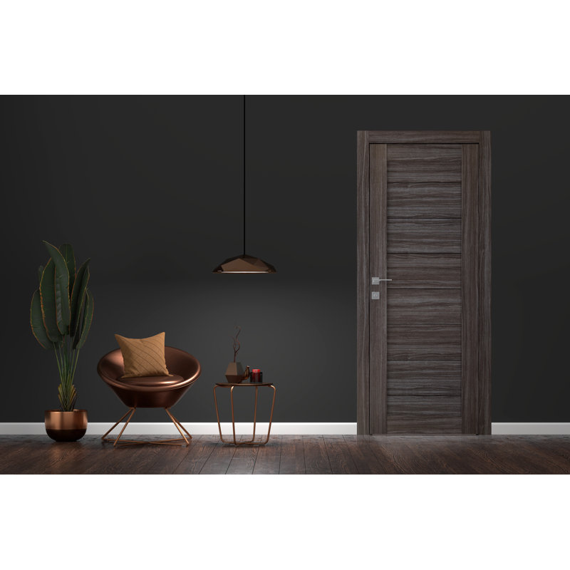 Porte standard en bois manufacturé Ermi DIY-FRIENDLY, Blanc noble, 17,75 po x 79,37 po, Gauche