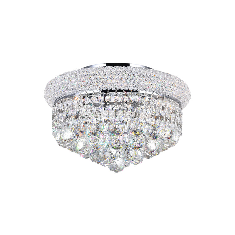 Plafonnier encastré Classic Crystal, Chrome chrome, H 11 po x l 14 po x P 14 po