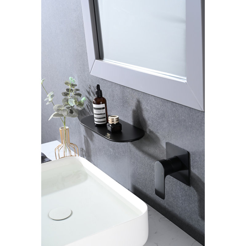 Single Handle Wall Mounted Bathroom Faucet, Spout, Enrapturing Stainless Steel Joined With Brushed Gold Modern Faucet Waterfall Mounted, Handle, Rustproof Gold,