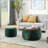 Round Storage Ottoman, 2 in 1 Function, Work as End table and Ottoman,with small seat,(25"x25"x14.7")-1325503825
