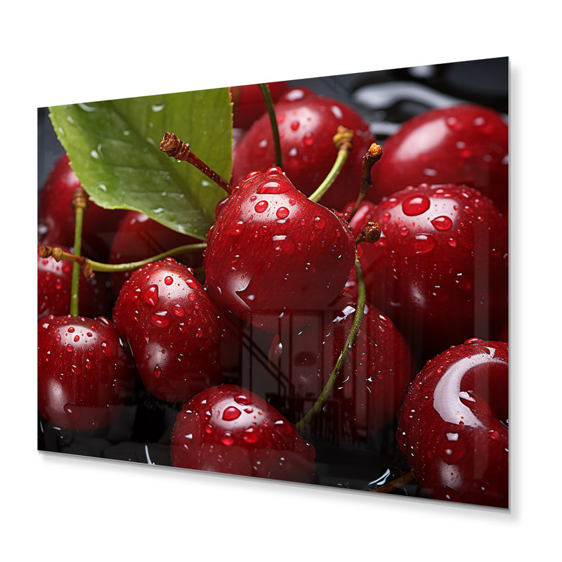 Cherry Macro Food - Impression sur métal, H 16 po x l 32 po