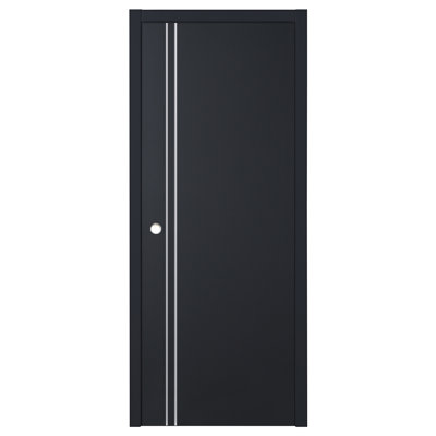 Porte intérieure moderne laminée noire douce Glam G-Pro 002 28 po x 80 po