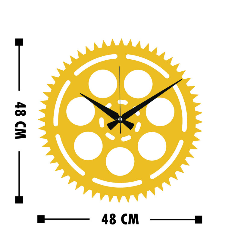 Metal Wall Clock, Gold/Black