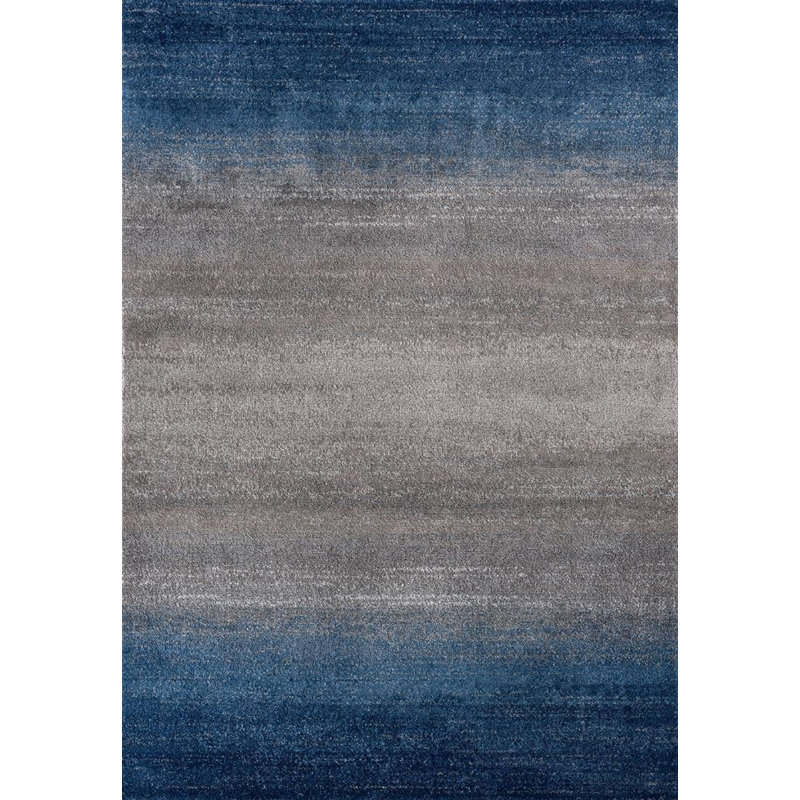 Tapis décoratif abstrait/bleu bethina, Rectangle 5 pi x 7 pi