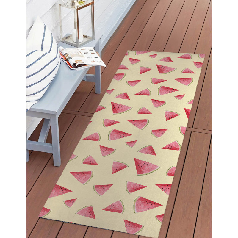 Summer Melon Outdoor Rug, Runner 2'6" x 8'
