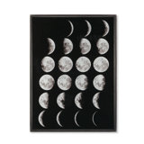Silver Leaf Phases Of The Moon Print