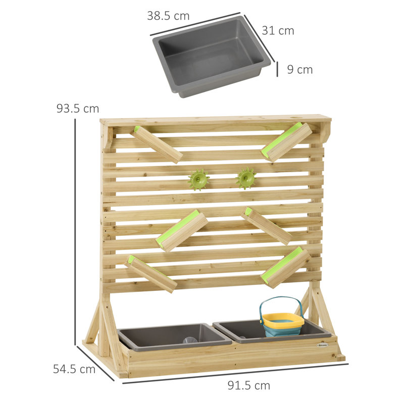 Freeport Park Eiland 54.5cm x 93.5cm Solid Wood Rectangle Sandbox with Cover