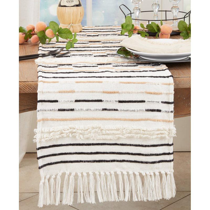 Bohemian Fringed Corded Table Runner