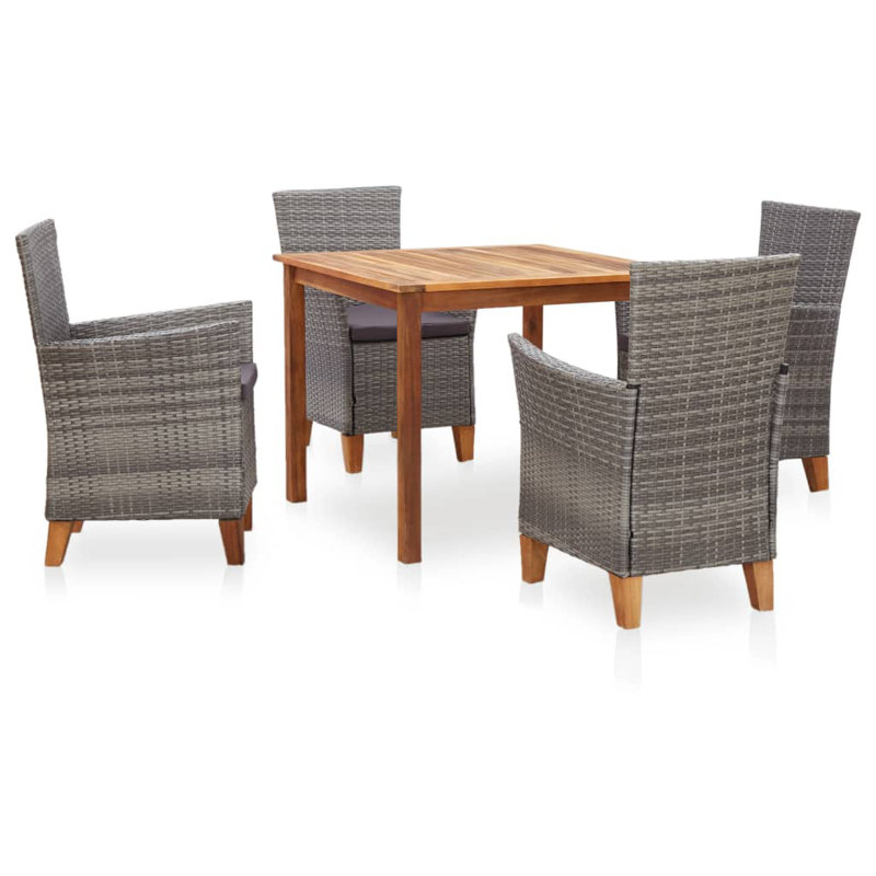 Yonce Rectangular Dining Set with Cushions, 4