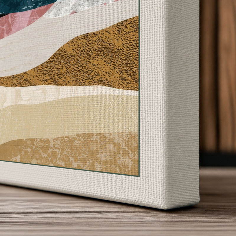 Layered Horizons Minimalist - Wrapped Canvas, 24x16 - 61.0 x 40.6 cm, Cream Border