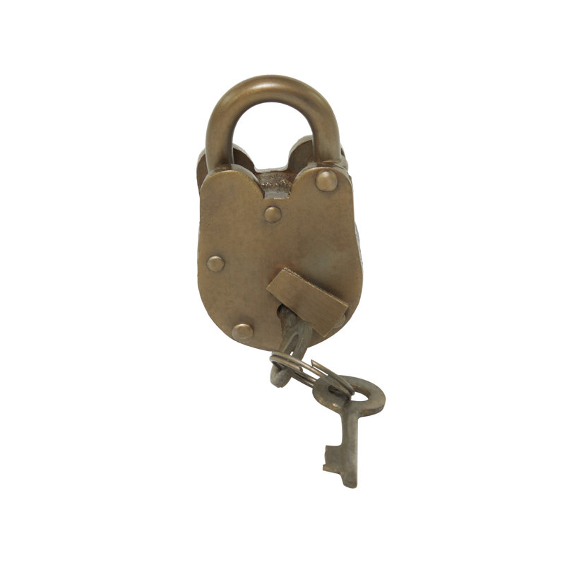 Serrure et clé Dominick, H 2,5 po x l 1,4 po x P 0,95 po, Bronze