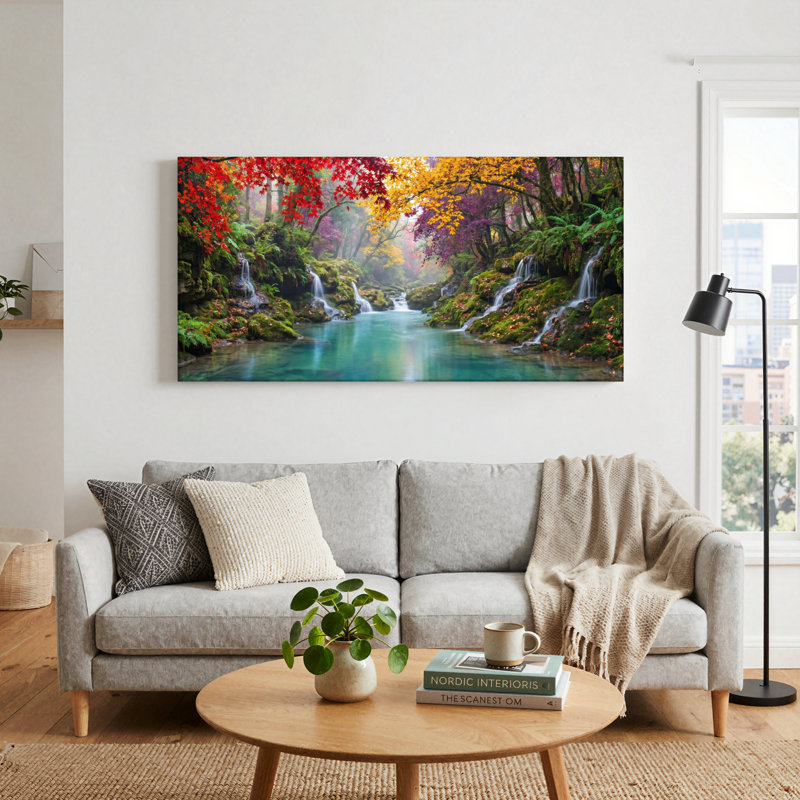 Forêt d'automne, reproduction d'art sur toile, ensemble de 1, Toile tendue, L 32 po x H 16 po